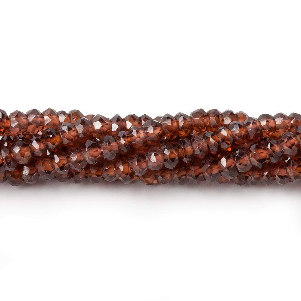 3.5-4mm Garnet Hand Faceted Rondelle Beads 13 inch 150 pieces