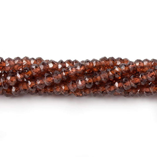 3.5-4mm Garnet Hand Faceted Rondelle Beads 13 inch 150 pieces