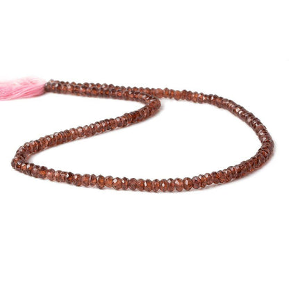 3.5-4mm Garnet Hand Faceted Rondelle Beads 13 inch 150 pieces