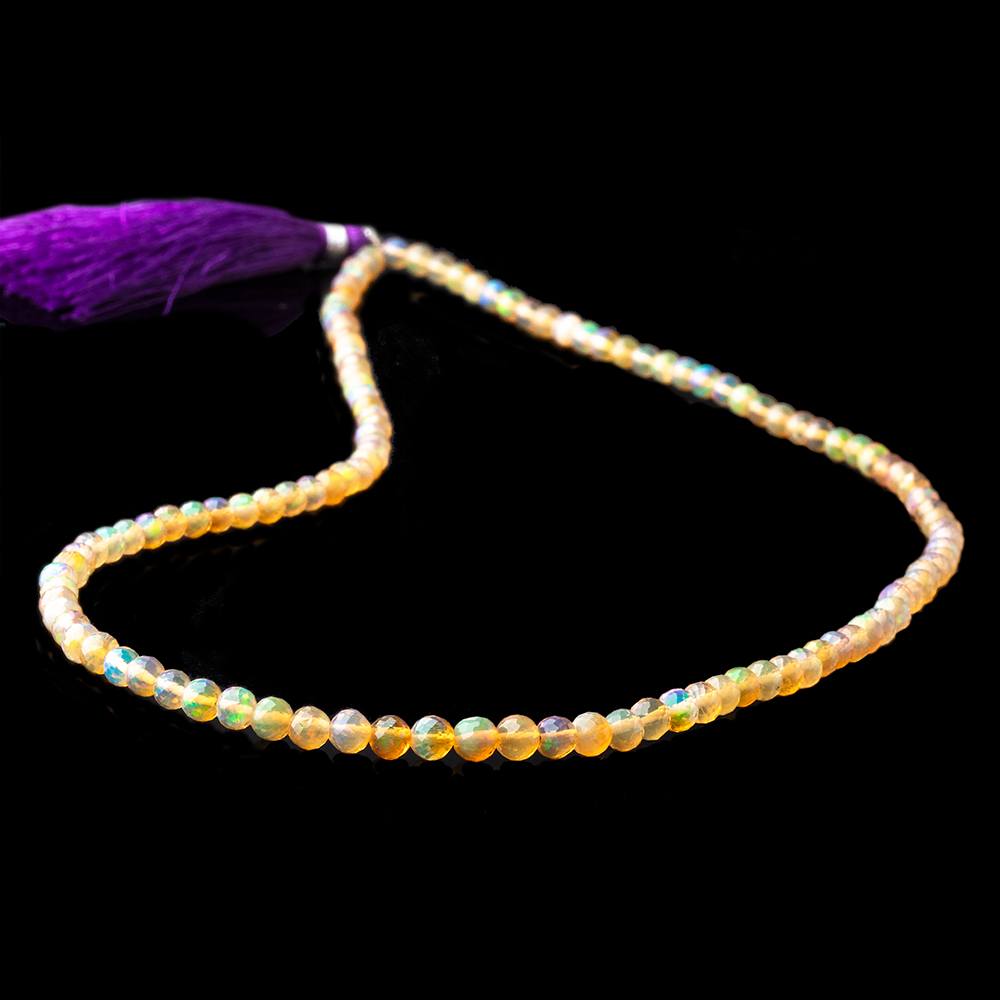 3.5-4mm Golden Ethiopian Opal Faceted Round Beads 17 inch 118 pieces AAA