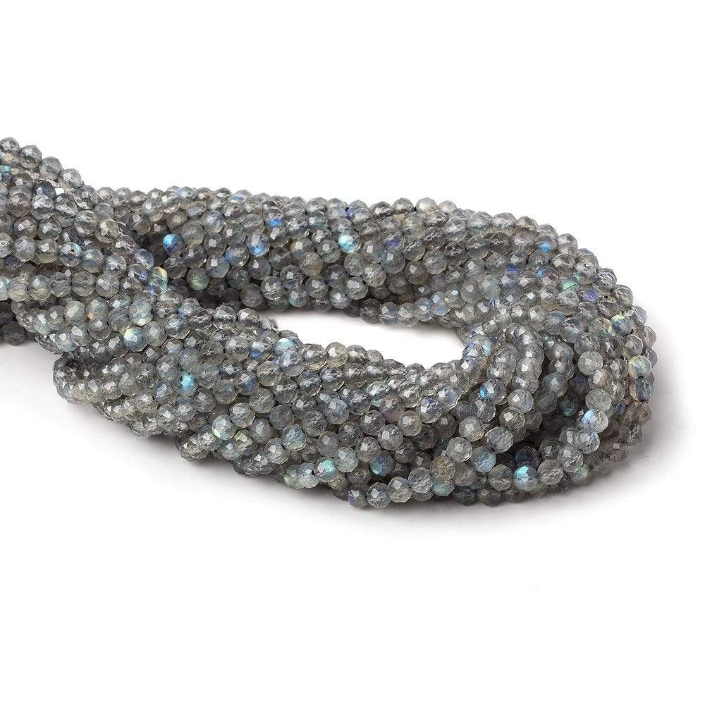 3.8mm Labradorite Beads Micro Faceted Round 13 inch 95 pieces