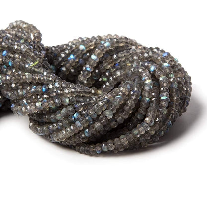 3.5-4mm Labradorite faceted rondelle beads 13 inch 133 pieces