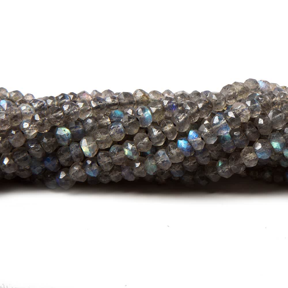 3.5-4mm Labradorite faceted rondelle beads 13 inch 133 pieces