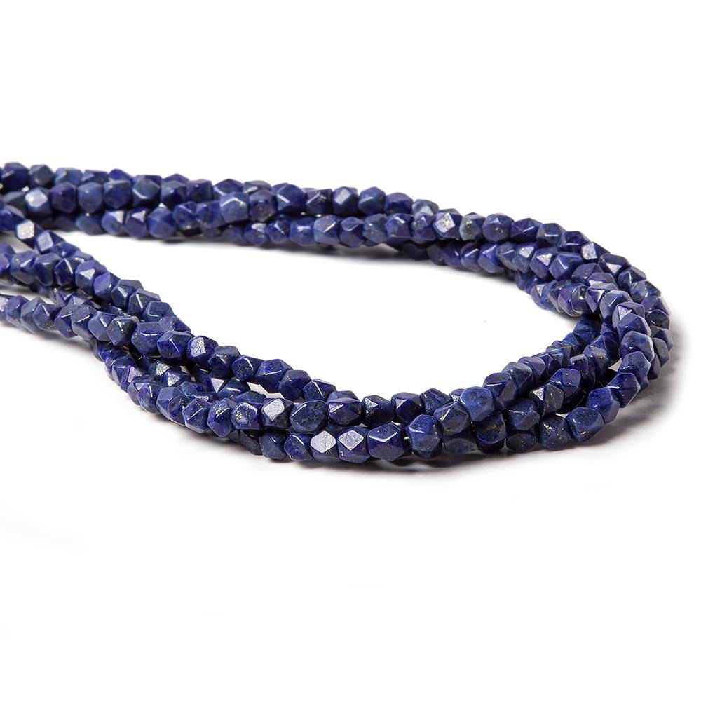 3.5-4mm Lapis Lazuli Faceted Nugget Beads 13.5 inch 85 pcs