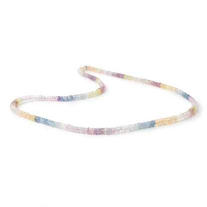 3.5-4mm Madagascar Sapphire Faceted Rondelle 18 inch 260 Beads AA