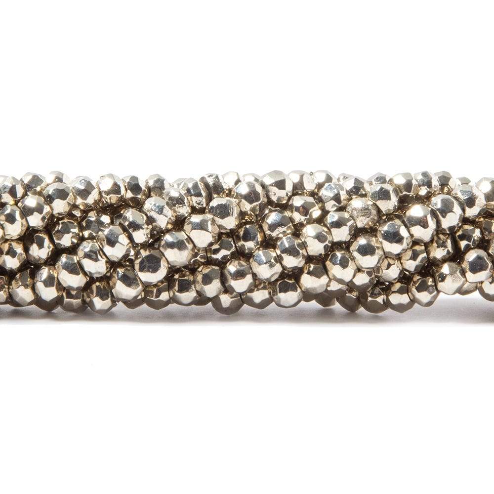 3.5-4mm Metallic Champagne plated Pyrite faceted rondelle Beads 13 inch 103 pcs