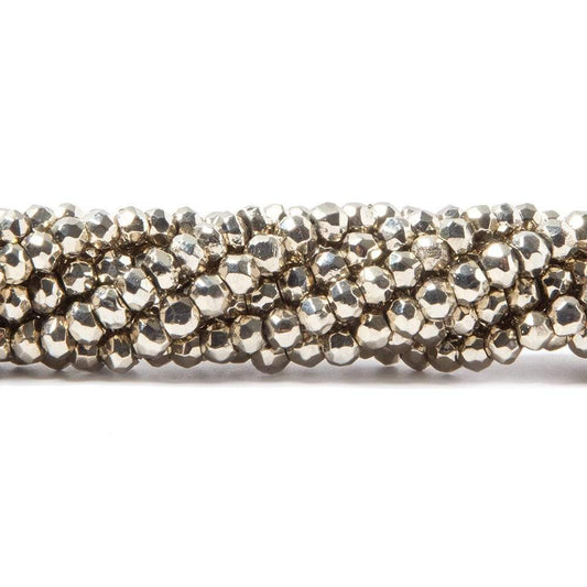 3.5-4mm Metallic Champagne plated Pyrite faceted rondelle Beads 13 inch 103 pcs