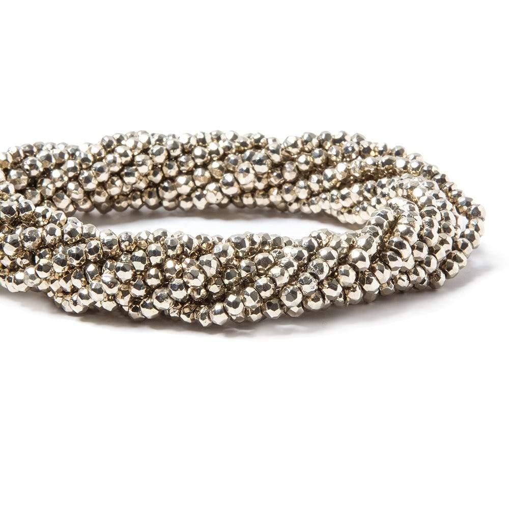 3.5-4mm Metallic Champagne plated Pyrite faceted rondelle Beads 13 inch 103 pcs