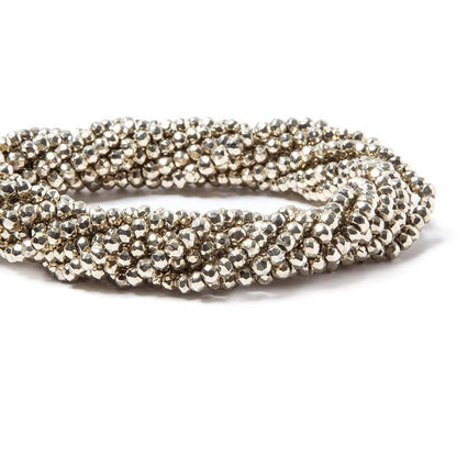 3.5-4mm Metallic Champagne plated Pyrite faceted rondelle Beads 13 inch 103 pcs