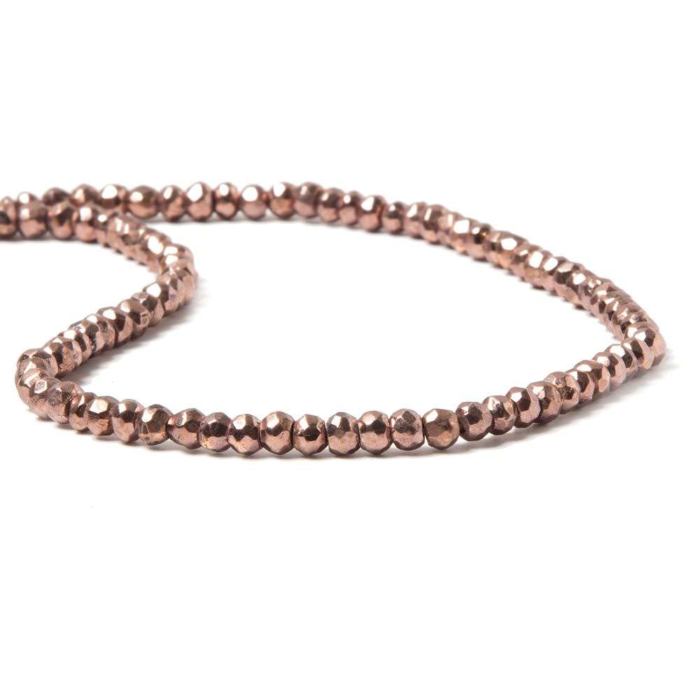 3.5-4mm Metallic Cocoa Brown plated Pyrite faceted rondelle Beads 13 inch 117 pcs