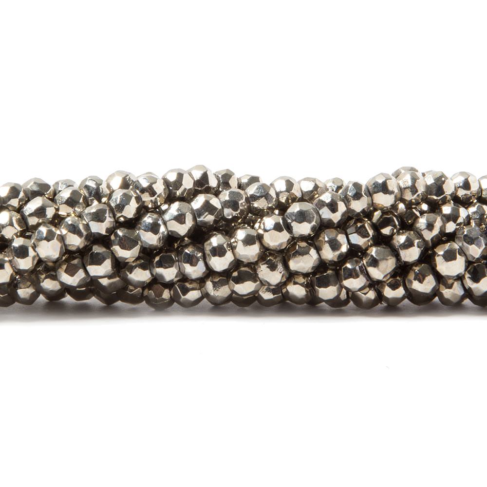 3.5-4mm Metallic Dark Champagne plated Pyrite faceted rondelle Beads 106 pcs