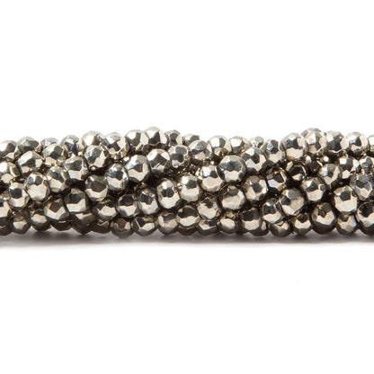 3.5-4mm Metallic Dark Champagne plated Pyrite faceted rondelle Beads 106 pcs