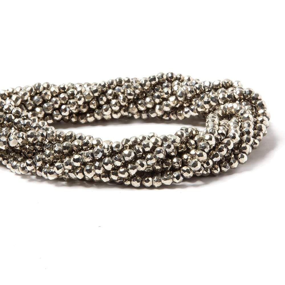 3.5-4mm Metallic Dark Champagne plated Pyrite faceted rondelle Beads 106 pcs