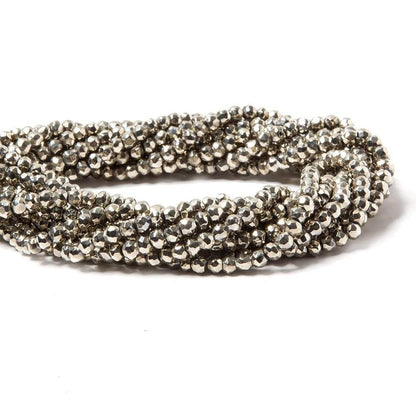 3.5-4mm Metallic Dark Champagne plated Pyrite faceted rondelle Beads 106 pcs