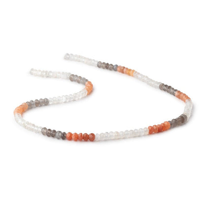 3.5-4mm Multi Color Moonstone Faceted Rondelle Beads 14 inches 134 pieces