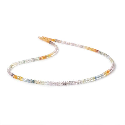 3.5-4mm Multi Color Sapphire Plain Rondelle Beads 18 inch 245 pieces AAA
