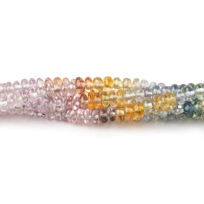 3.5-4mm Multi Color Sapphire Plain Rondelle Beads 18 inch 245 pieces AAA