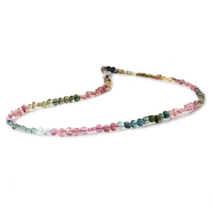 3.5-4mm Multi Color Tourmaline faceted coin Beads 14 inch 89 pieces