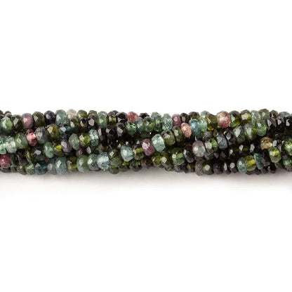 4.5mm Multi Color Tourmaline Faceted Rondelle Beads 16 inch 135 beads