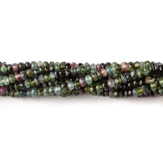 4.5mm Multi Color Tourmaline Faceted Rondelle Beads 16 inch 135 beads