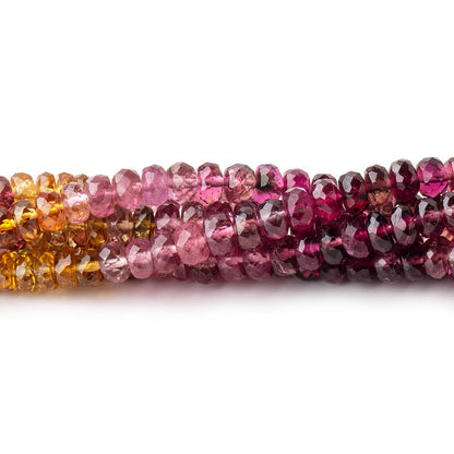 3.5-4mm Multi Color Tourmaline Faceted Rondelle Beads 18 inch 190 pieces AAA