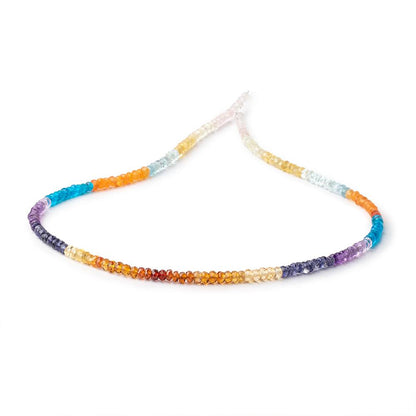 3.5-4mm Multi Gemstone Faceted Rondelle Beads 18 inch 200 pieces AA