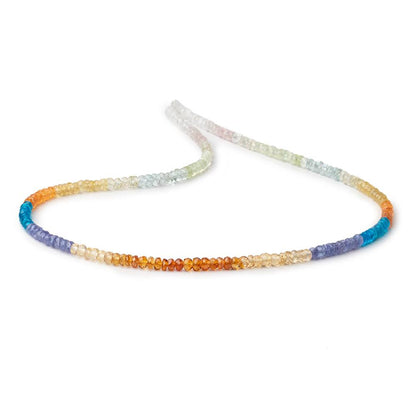 3.5-4mm Multi Gemstone Faceted Rondelles 18 inch 200 Beads AA