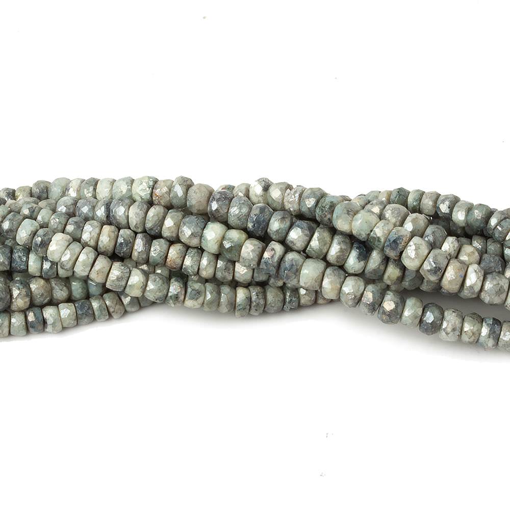 3.5-4mm Mystic Cat's Eye Green Quartz faceted rondelles 16 inch 135 pieces