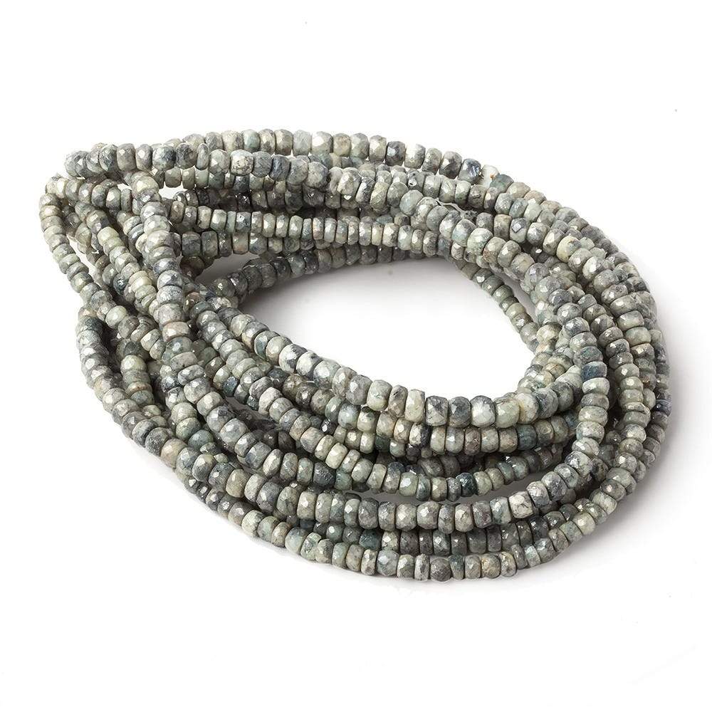 3.5-4mm Mystic Cat's Eye Green Quartz faceted rondelles 16 inch 135 pieces