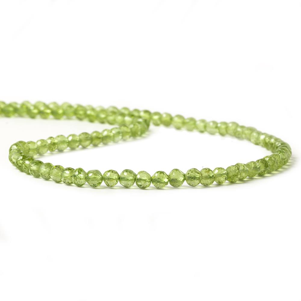 3.5-4mm Peridot Faceted Round Beads 13 inch 93 pieces