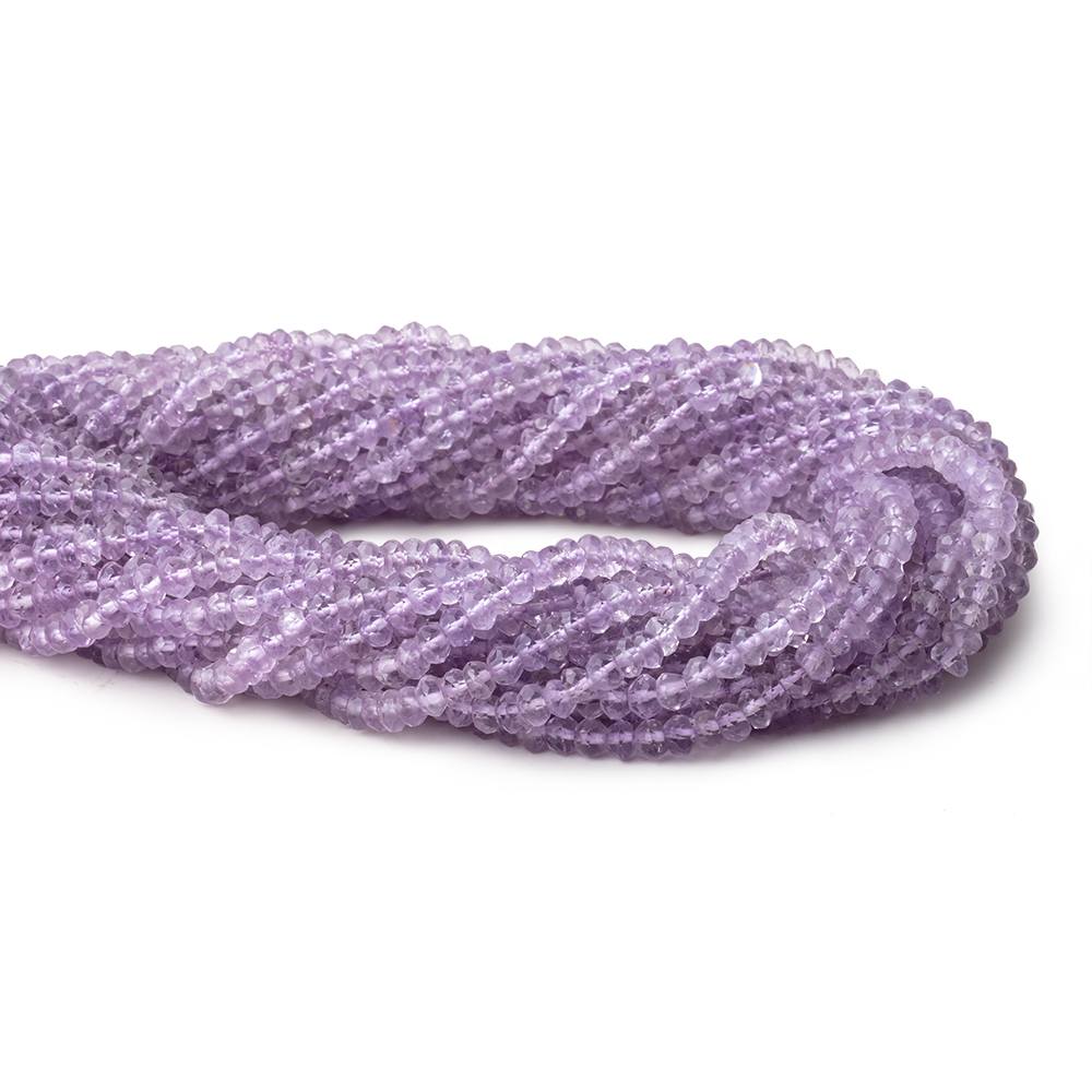 3.5-4mm Pink Amethyst Faceted Rondelle Beads 14 inch 134 pieces