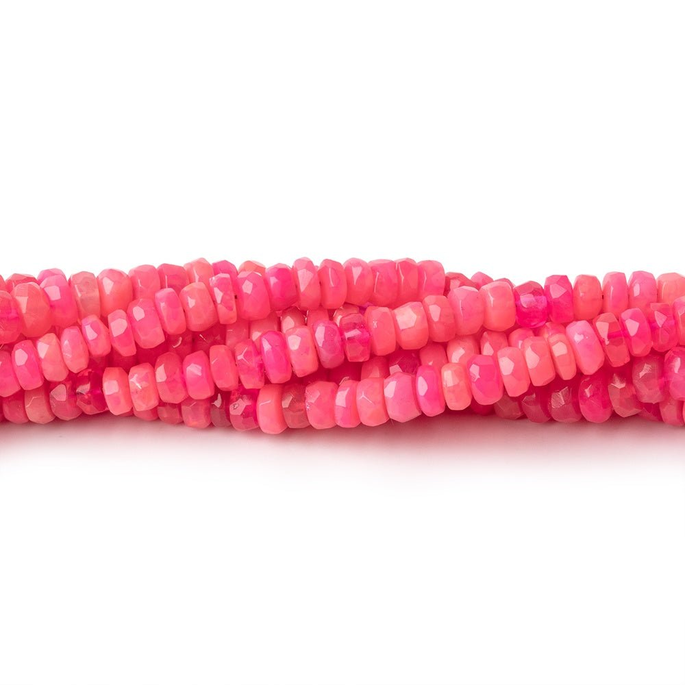 3.5-4mm Pink Ethiopian Opal Faceted Rondelle Beads 16 inch 186 pieces