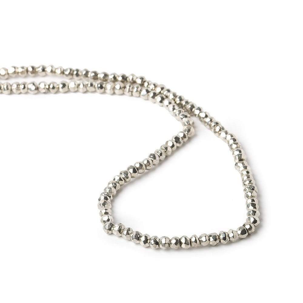 3.5-4mm Platinum Silver plated Pyrite Faceted Rondelle Beads 13 inch 109 pcs