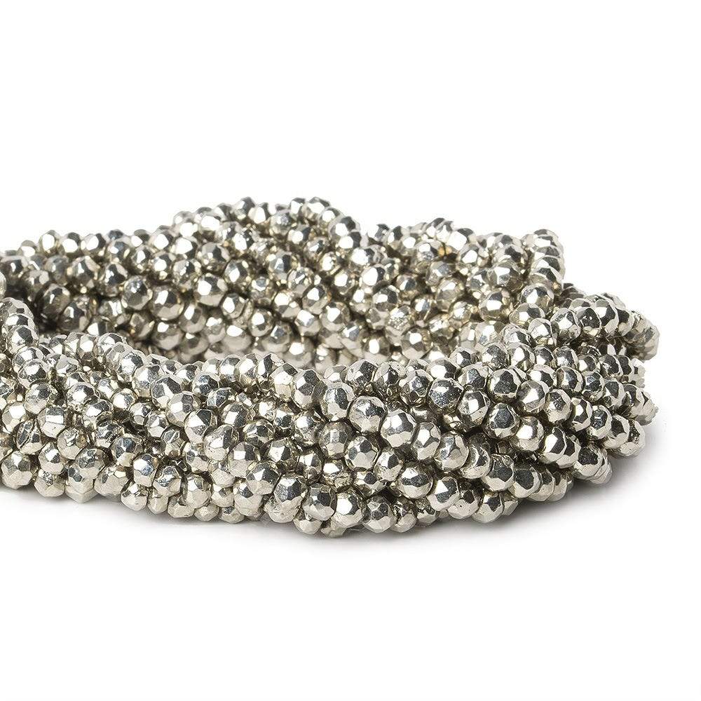 3.5-4mm Platinum Silver plated Pyrite Faceted Rondelle Beads 13 inch 109 pcs