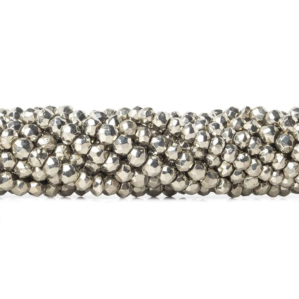 3.5-4mm Platinum Silver plated Pyrite Faceted Rondelle Beads 13 inch 109 pcs