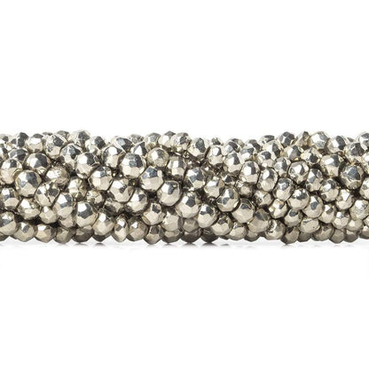 3.5-4mm Platinum Silver plated Pyrite Faceted Rondelle Beads 13 inch 109 pcs