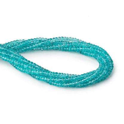 3.5-4mm Pool Blue Apatite Faceted Rondelle Beads 16 inch 155 pieces AAA
