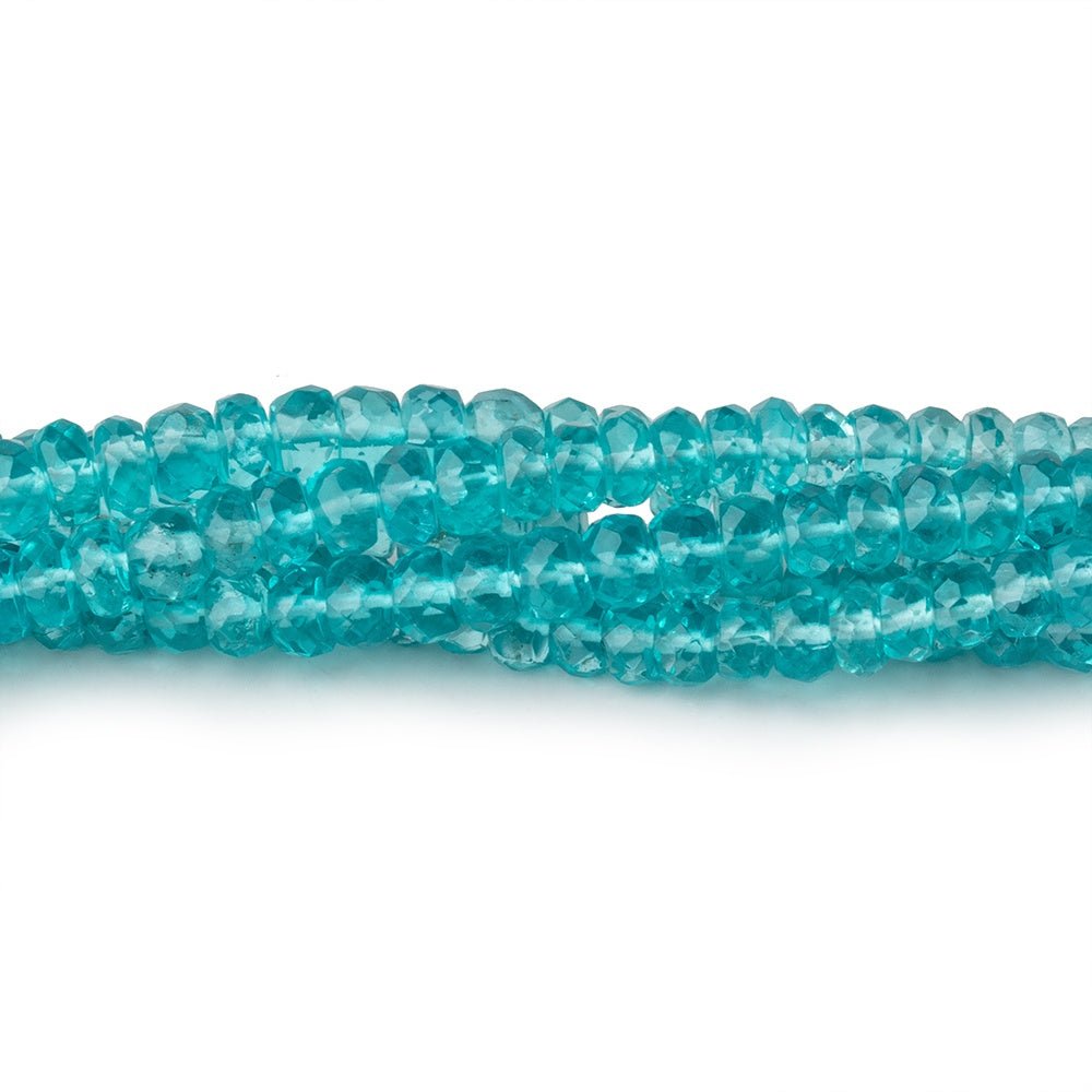 3.5-4mm Pool Blue Apatite Faceted Rondelle Beads 16 inch 155 pieces AAA