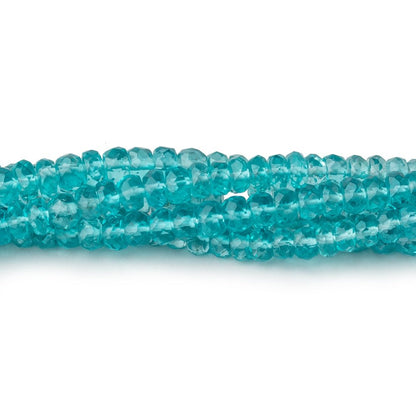 3.5-4mm Pool Blue Apatite Faceted Rondelle Beads 16 inch 155 pieces AAA