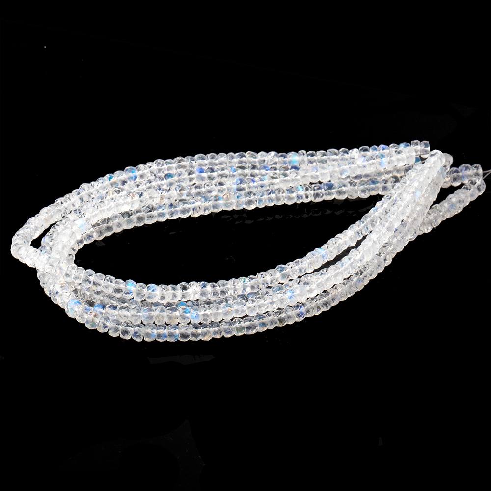 3.5-4mm Rainbow Moonstone Faceted Rondelle Beads 8.5 inch 86 pieces AAA