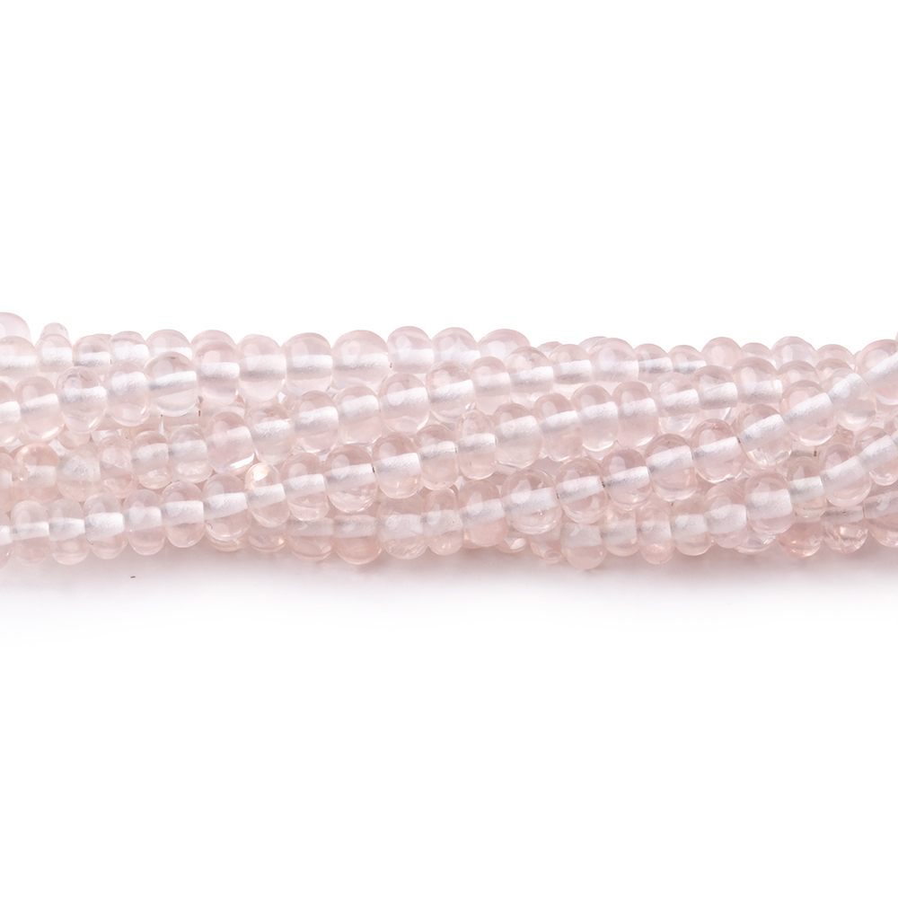 3.5-4mm Rose Quartz Plain Rondelle Beads 16 inch 163 pieces