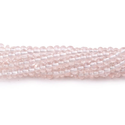 3.5-4mm Rose Quartz Plain Rondelle Beads 16 inch 163 pieces