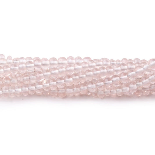 3.5-4mm Rose Quartz Plain Rondelle Beads 16 inch 163 pieces