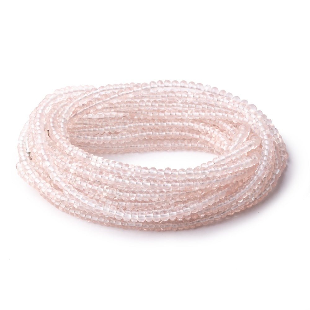 3.5-4mm Rose Quartz Plain Rondelle Beads 16 inch 163 pieces