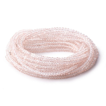3.5-4mm Rose Quartz Plain Rondelle Beads 16 inch 163 pieces