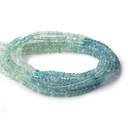 3.5-4mm Shaded Fluorite Faceted Rondelle Beads 16 inch 180 pieces