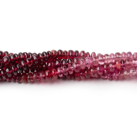 3.5-4mm Shaded Pink Spinel Plain Rondelle Beads 18 inch 200 pieces AAA