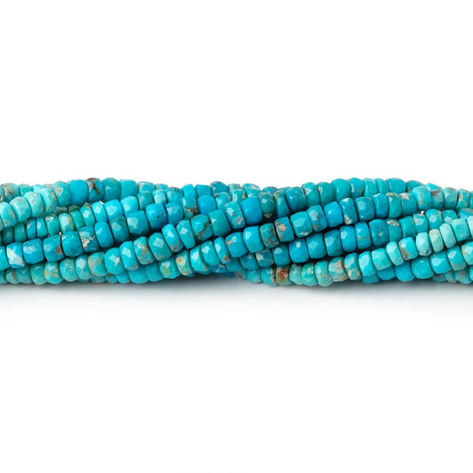 3.5-4mm Sleeping Beauty Turquoise Faceted Rondelle Beads 13 inch 140 pieces