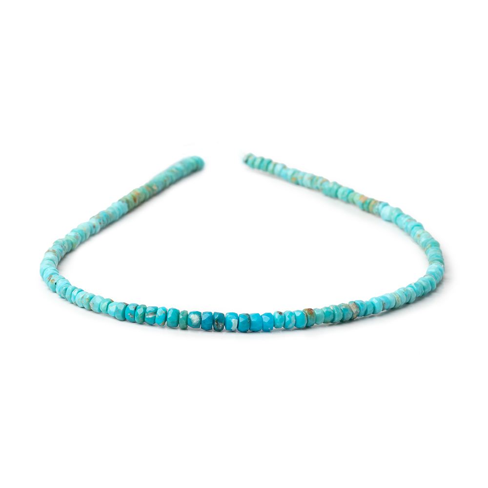3.5-4mm Sleeping Beauty Turquoise Faceted Rondelle Beads 13 inch 140 pieces