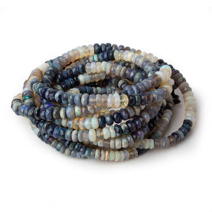 3.5-5.5mm Australian Opal Beads Faceted Rondelles 18 inch 190 beads AA